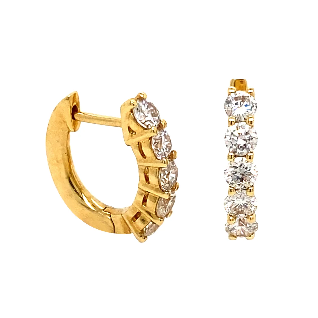 18K Yellow Gold Diamond Earrings