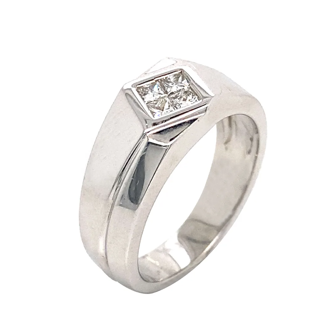 18K White Gold Diamond Men’s Ring
