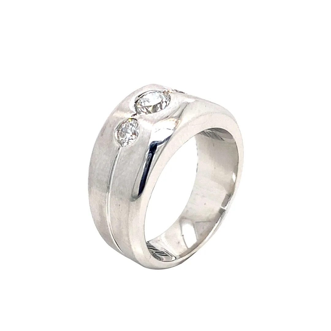 14K White Gold Diamond Men’s Ring