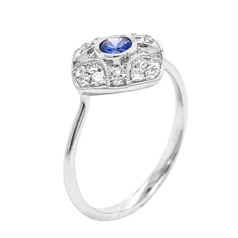 18K White Gold Sapphire Band