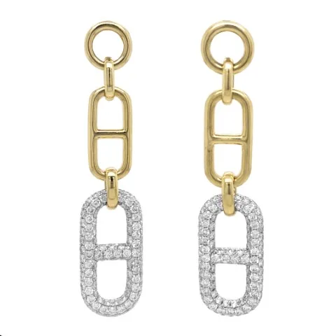 18K Two-Tone Diamond Earrings