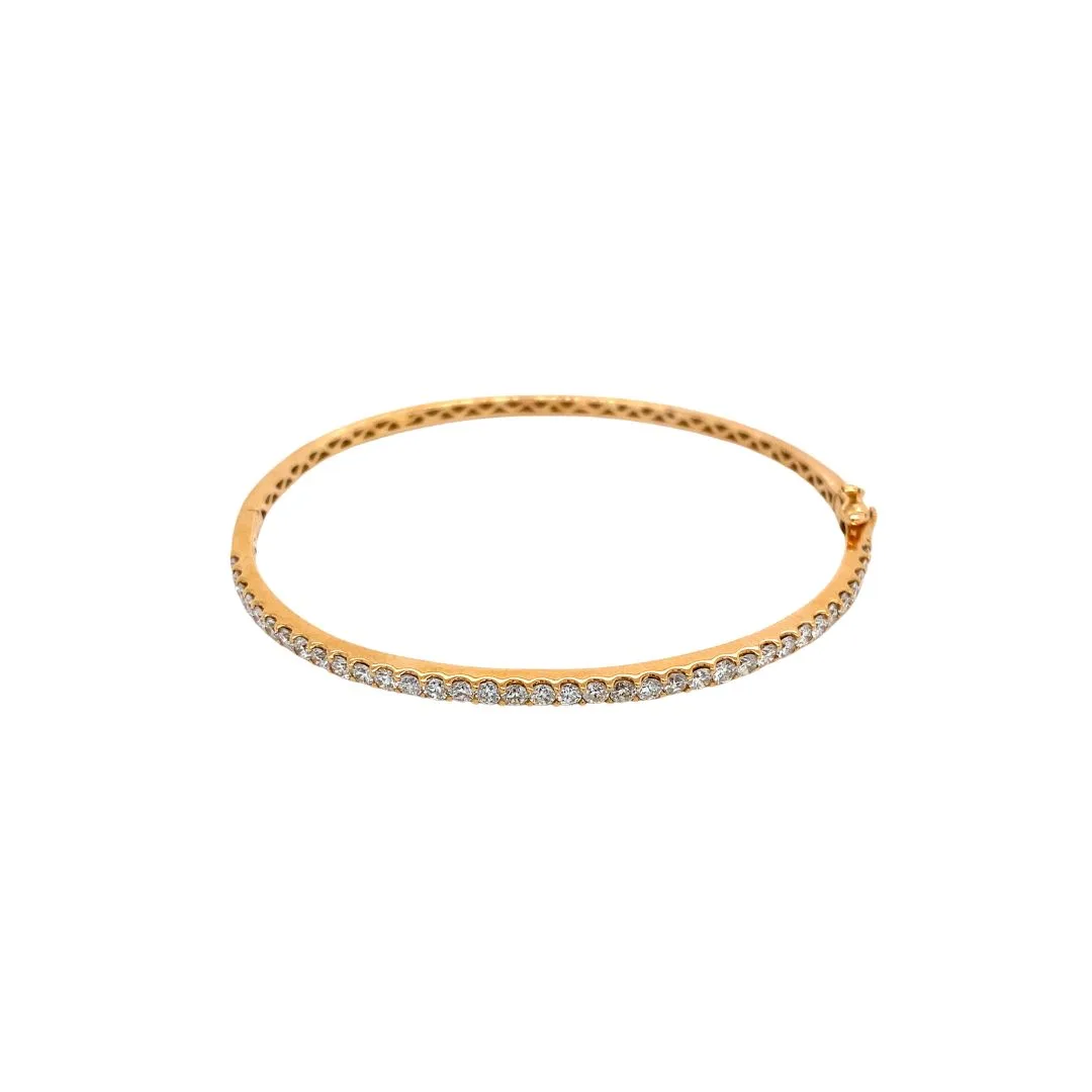 18K Rose Gold Diamond Bangle