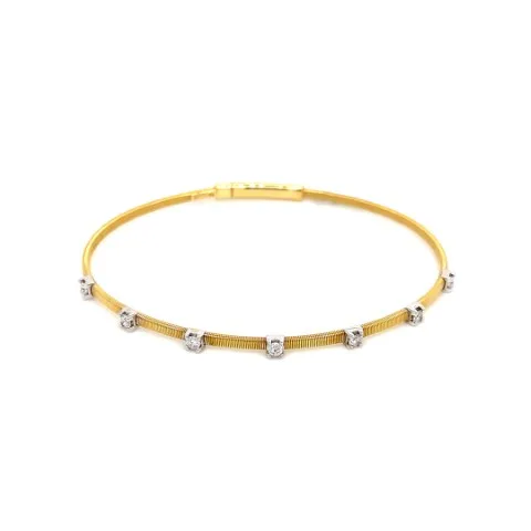 18K Two-Tone Gold Diamond Bangle