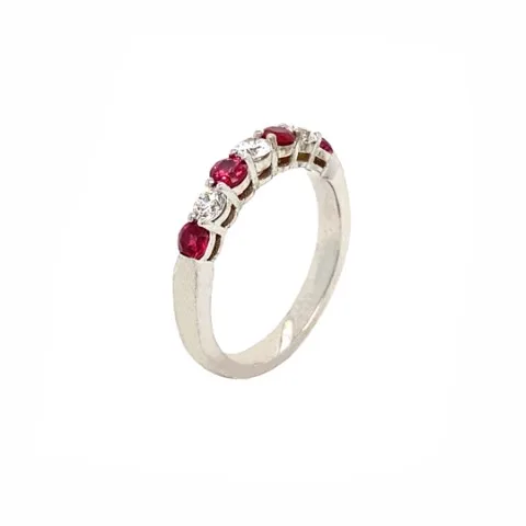 18K White Gold Ruby Band