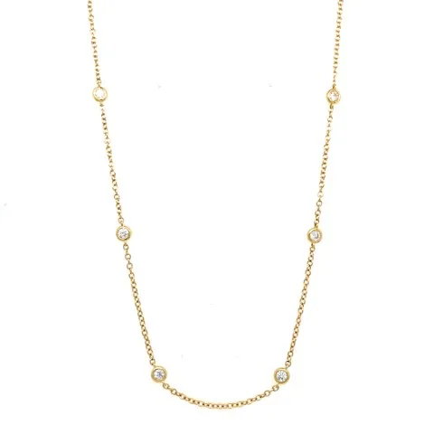 18K Yellow Gold Diamond Necklace