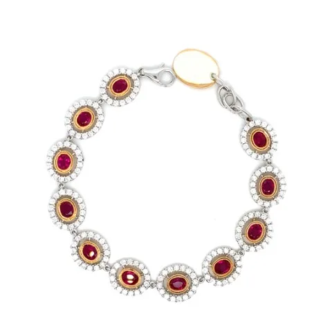 18K Two-Tone Ruby Bracelet