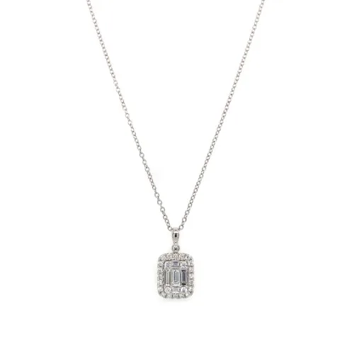 18K White Gold Diamond Necklace