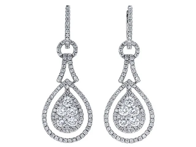 18K White Gold Diamond Earrings