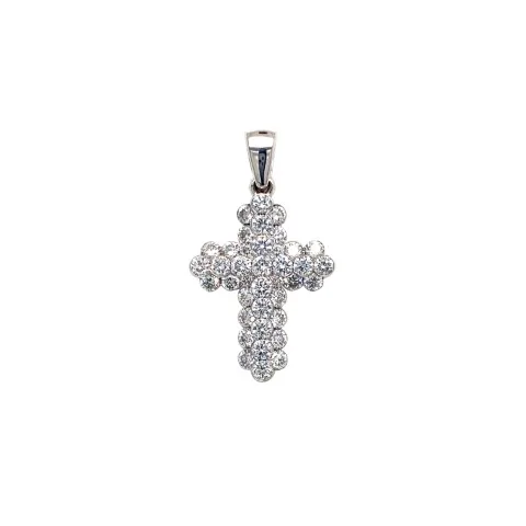 18K White Gold Diamond Pendant