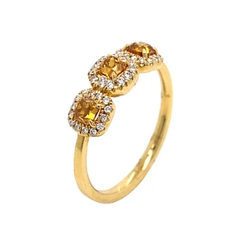 18K Yellow Gold Yellow Diamond Ring