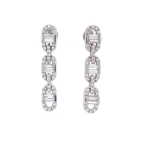 18K White Gold Diamond Earrings