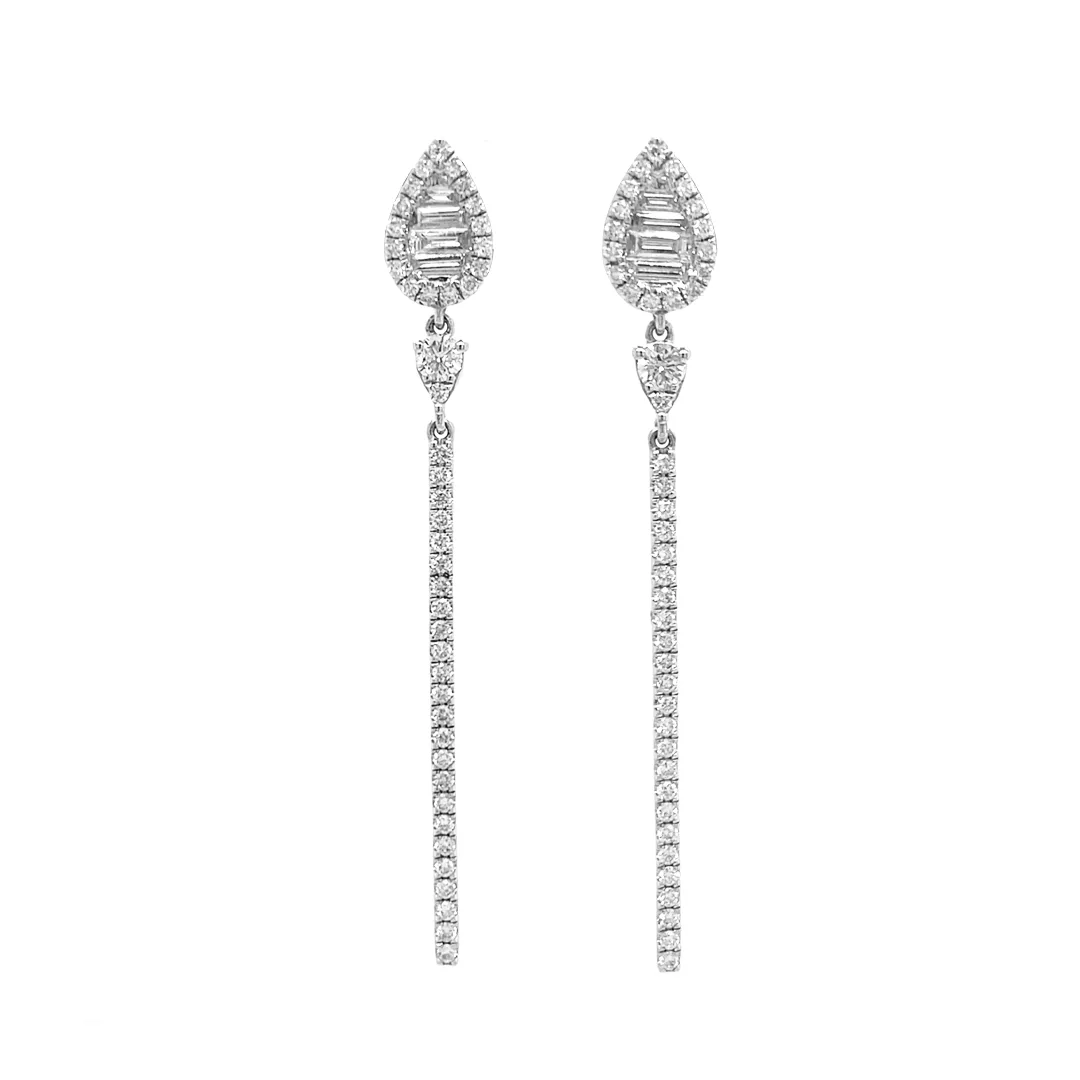 18K White Gold Diamond Earrings