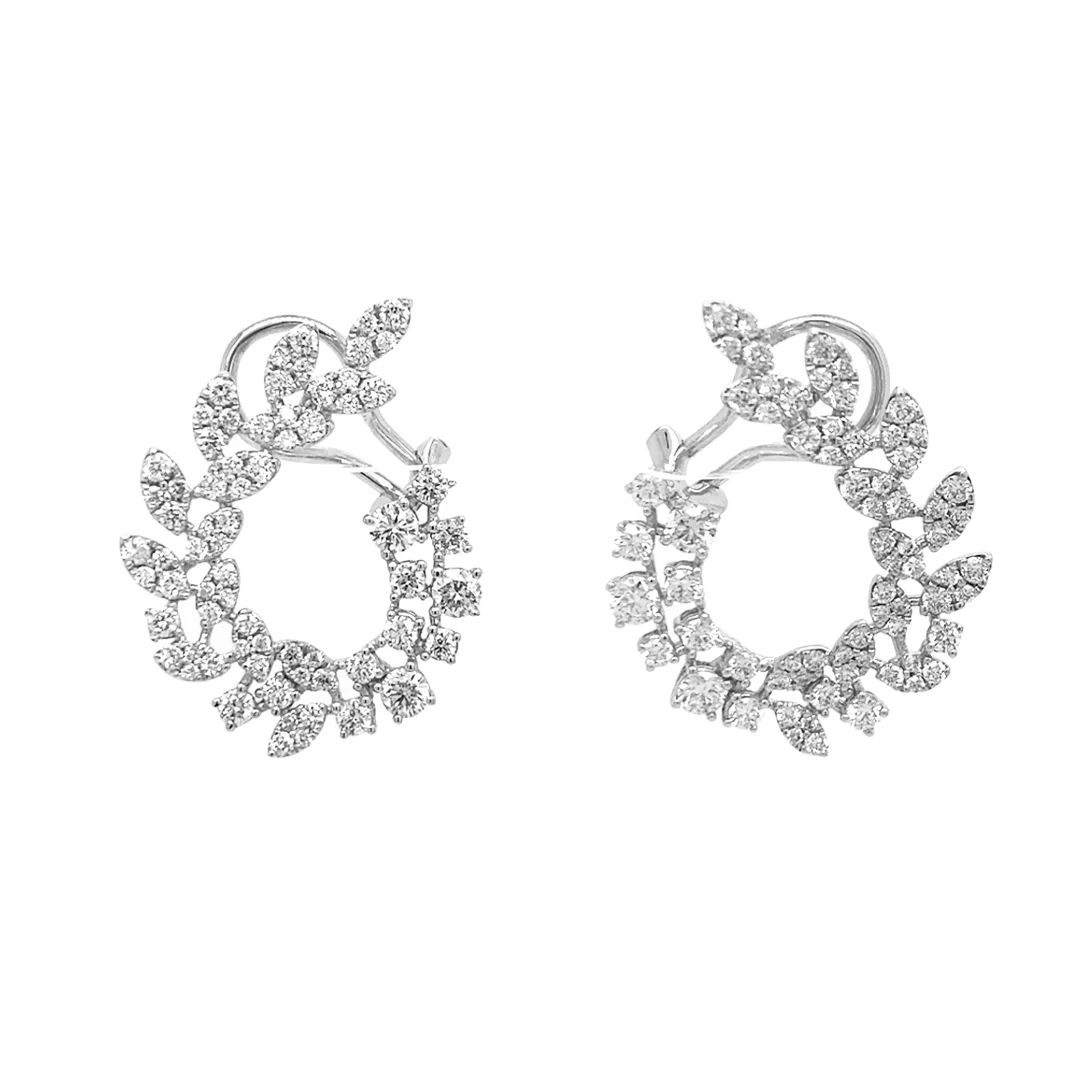 18K White Gold Diamond Earrings