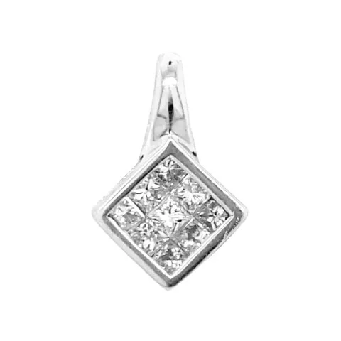 18K White Gold Diamond Pendant