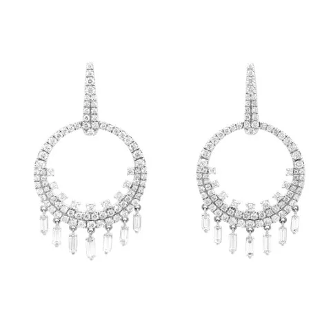 18K White Gold Diamond Earrings