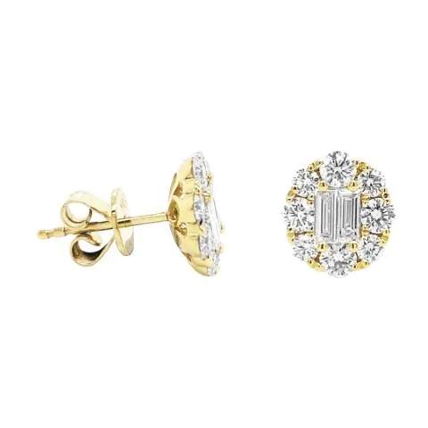 18K Yellow Gold Diamond Earrings