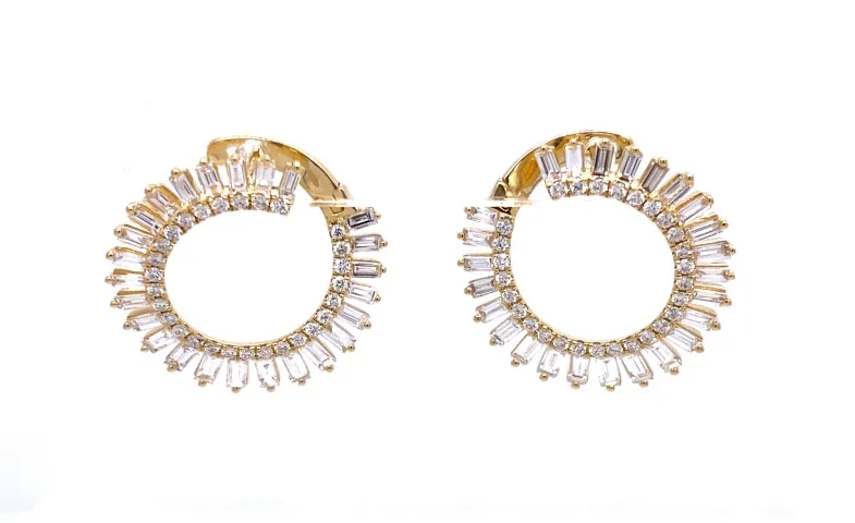 18K Yellow Gold Diamond Earrings