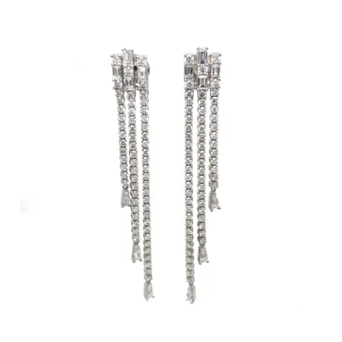 18K White Gold Diamond Earrings