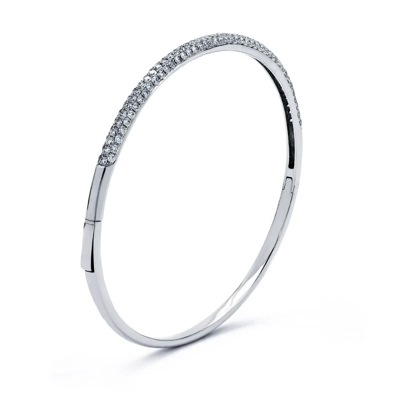 18K White Gold Diamond Bangle