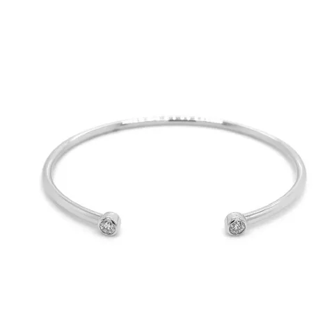 18K White Gold Diamond Bangle