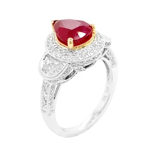 18K Two-Tone Gold Ruby Ring