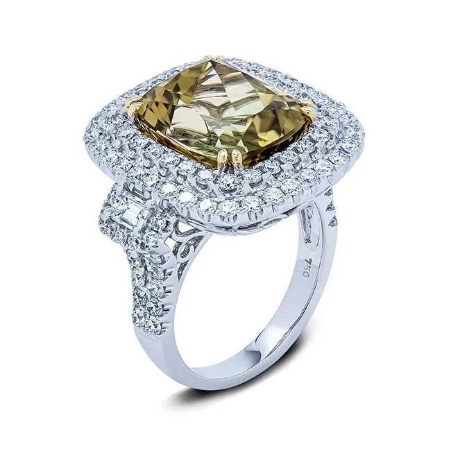 18K Two-Tone Gold Tourmaline Ring