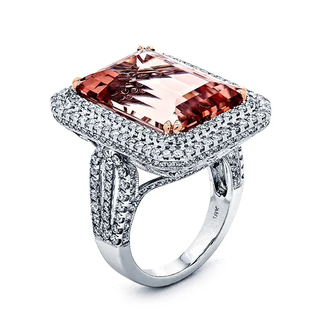 18K White Gold Morganite Ring
