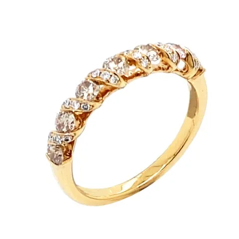 18K Rose Gold Brown Diamond Band