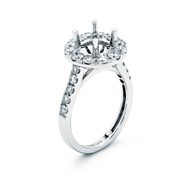 18K White Gold Semi Mount Ring