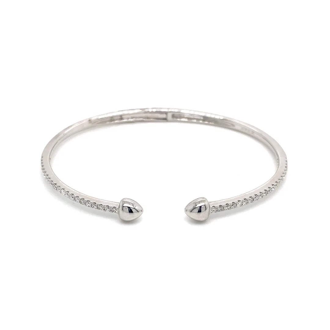 18K White Gold Diamond Bangle