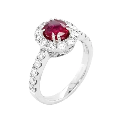 18K White Gold Ruby Band