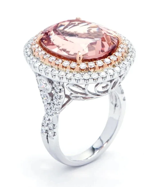 18K White Gold Morganite Ring
