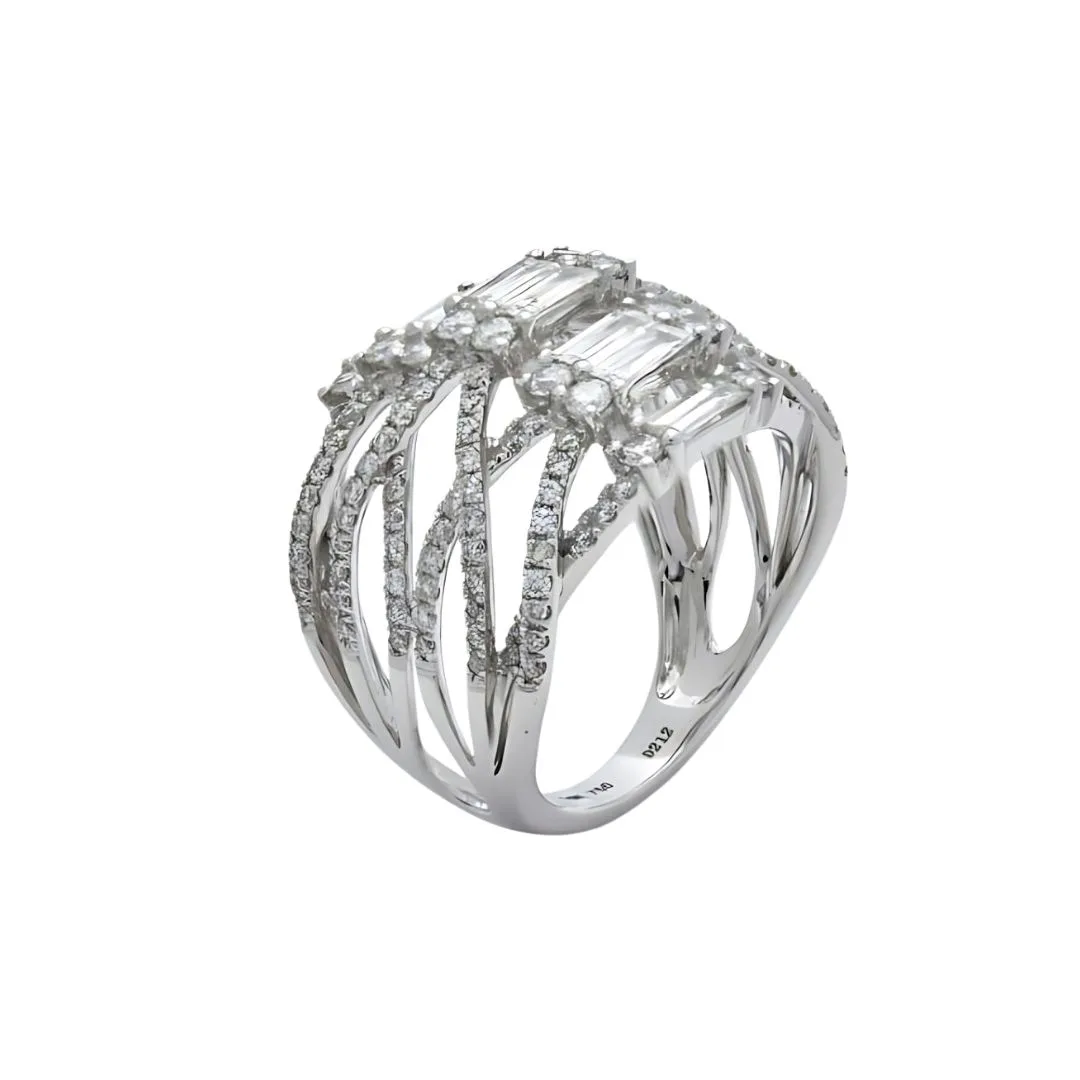 18K White Gold Diamond Band