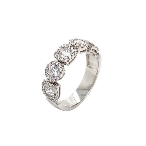 18K White Gold Diamond Band