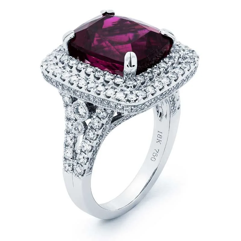18K White Gold Rubellite Ring