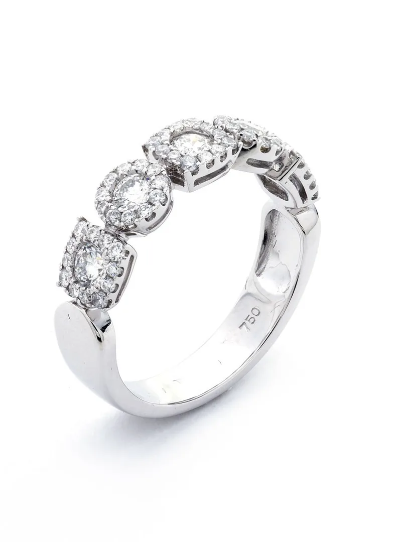 18K White Gold Diamond Band