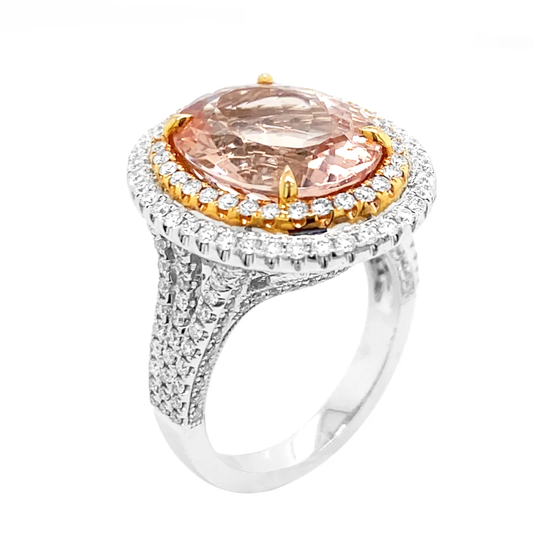 18K Two-Tone Gold Morganite Ring