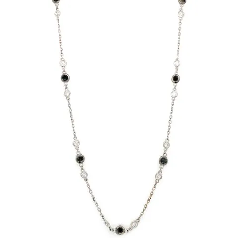 18K White Gold Black Diamond Necklace