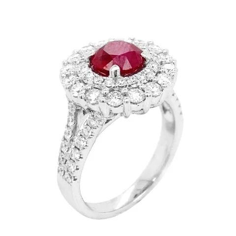 18K White Gold Ruby Ring