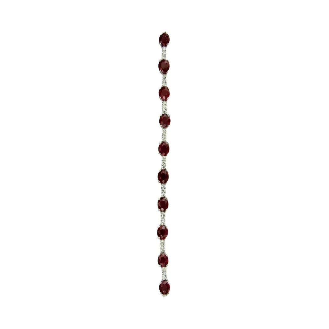 18K White Gold Ruby Bracelet