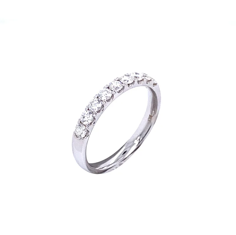 18K White Gold Diamond Band