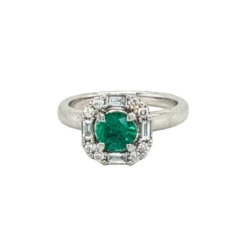 18K White Gold Emerald Ring