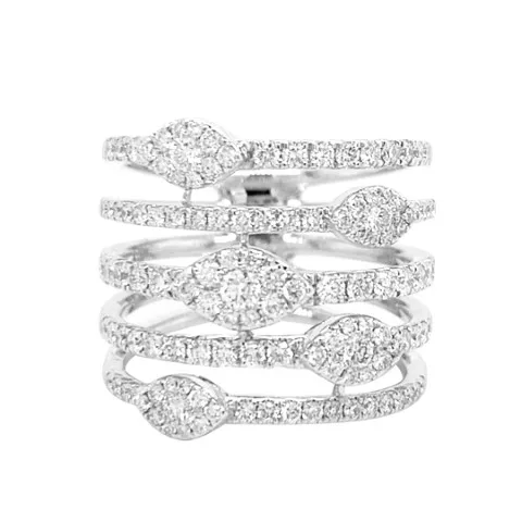 18K White Gold Diamond Band