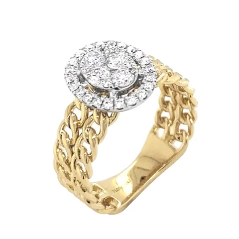 18K Two-Tone Gold Diamond Ring