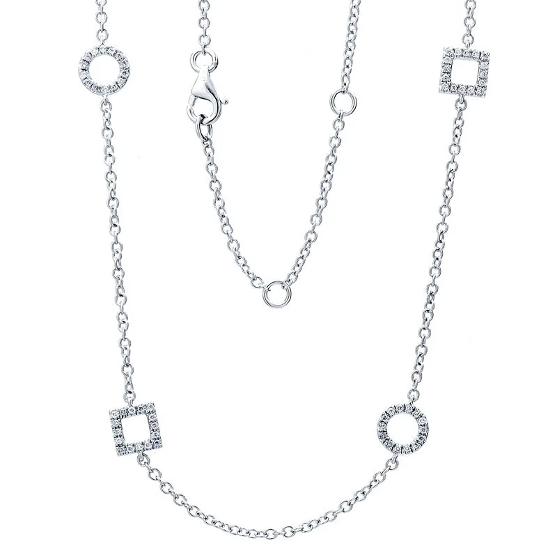 18K White Gold Diamond Necklace