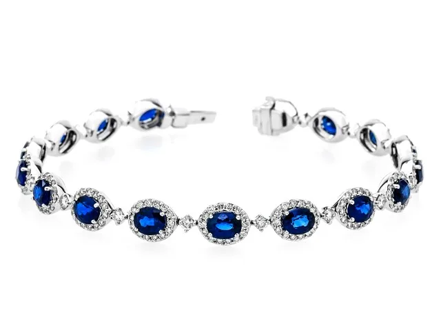 18K White Gold Sapphire Bracelet