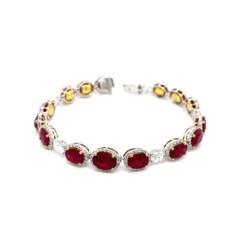 18K Two-Tone Gold Ruby Bracelet