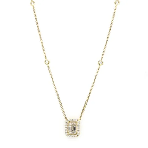 18K Yellow Gold Diamond Necklace