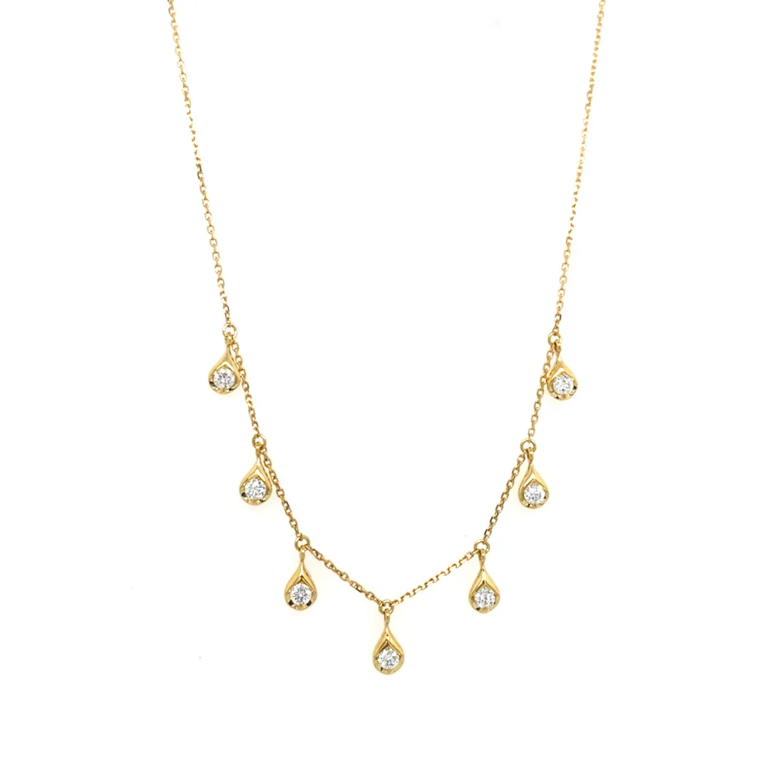 18K Yellow Gold Diamond Necklace