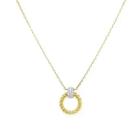 18K Yellow Gold Diamond Necklace